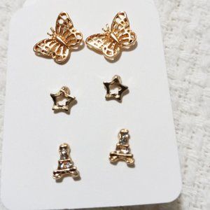 3/$18 - Cute Golden Stud Earrings